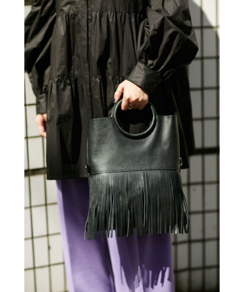 Web限定 サークルハンドルフリンジショルダーバッグ ローズバッド Rose Bud Magaseek