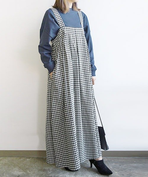 セール ワンピース 秋 エミュラル Emural コットンネルショルダーワンピース M L レディース 春秋 スモークバイオレット ブラック ネイビーアイボリー ブラッ アンドイット And It Magaseek