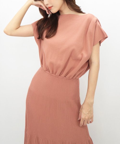 タックフレンチスリーブフレアニットワンピース アンビエント Ambient Magaseek