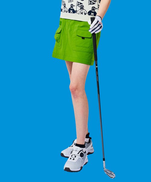 Munsingwear(マンシングウェア)/CORDURAナイロンハンズフリー スカート(42cm丈)【はっ水/ストレッチ/防風】【アウトレット】/グリーン