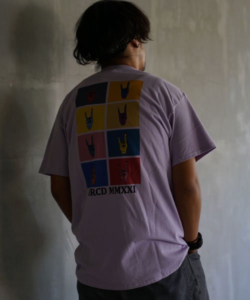 marukawa shonan(marukawa shonan)/Back Printed T－shirt/バック プリント Tシャツ/コットン100％/HRCD エイチアールシーディー/ラベンダー
