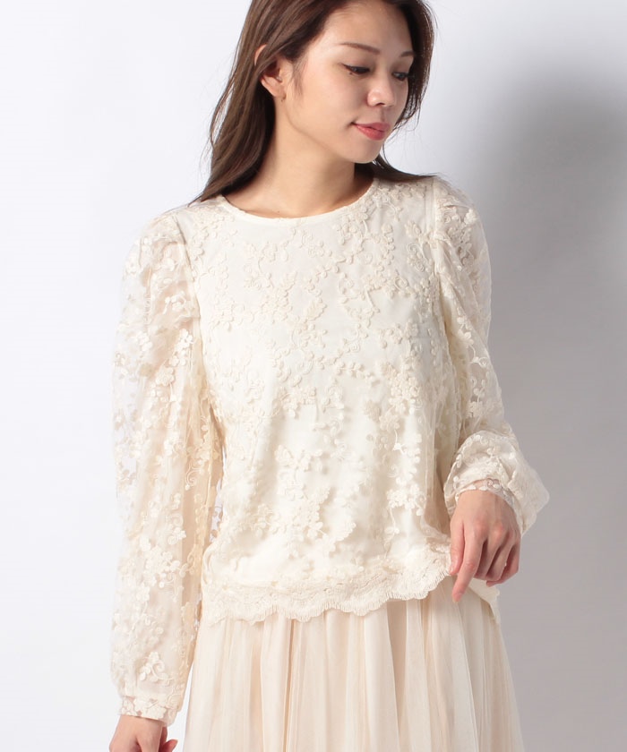 セール 刺繍レース長袖tops イング Ingni Magaseek