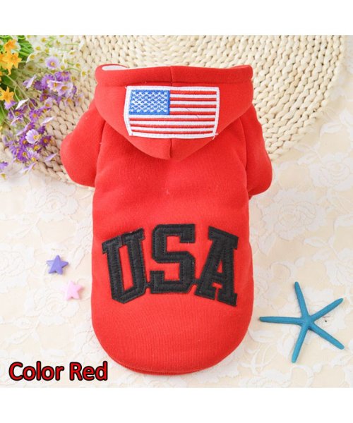 犬 服 おしゃれ かわいい 秋冬物 やわらか パーカー Usa アメリカ国旗 アメカジ Mowmow 猫 ペット服 猫服 ルームウェア 犬服 Dtopa0062 マウマウ Mowmow Magaseek