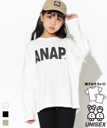 ANAP KIDS(アナップキッズ)/ANAPロゴプリントミニ裏毛トップス/オフホワイト