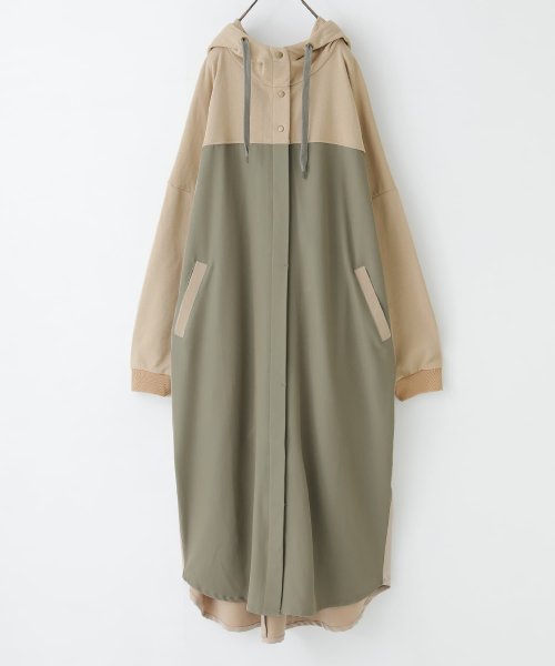 異素材配色パーカーワンピース オシャレウォーカー Osharewalker Magaseek