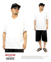 one colors(ワンカラーズ)/Tシャツ メンズ 大きいサイズ 半袖 吸汗速乾 ドライ メッシュ UVカット 無地 Vネック カットソー おおきいサイズ スポーツ 白 サマー 半袖Tシャツ 吸/ホワイト