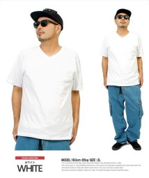 one colors/Vネック Tシャツ メンズ 大きいサイズ 半袖 コットン 無地 カットソー パックTシャツ 無地Tシャツ 半袖Tシャツ シンプル おおきいサイズ ビッグシルエッ/504273225