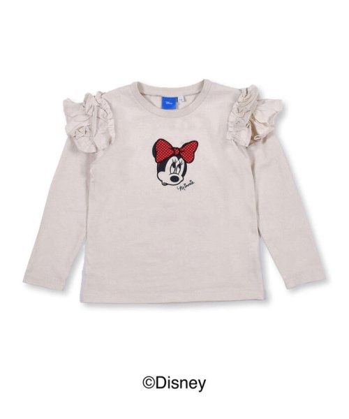 SLAP SLIP(スラップスリップ)/【Disney】 ミニーマウス 肩フリル 長袖 Tシャツ (80~130cm)/オフホワイト