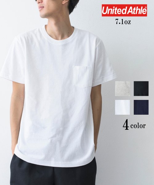 United Athle(ユナイテッドアスレ)/【UNITED ATHLE / ユナイテッド アスレ】7.1オンス トップス Tシャツ 半袖 無地 コットン100% スーパーヘビーウェイト  4253/ホワイト