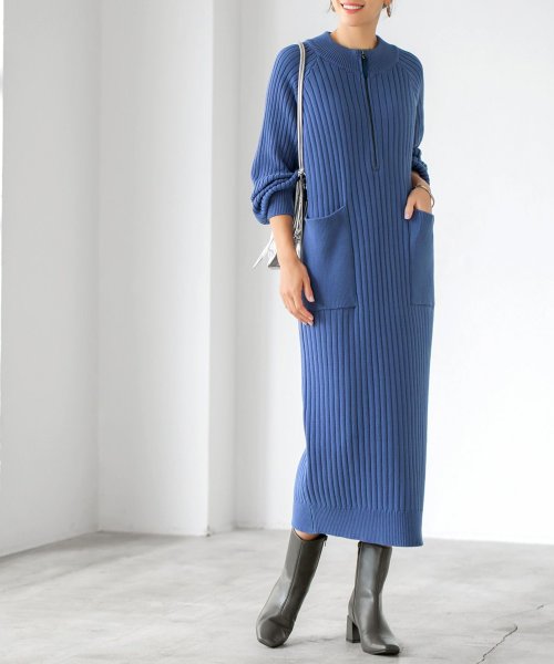 Luxe コットンリブ編みジップアップワンピースb スタイルデリ Style Deli Magaseek