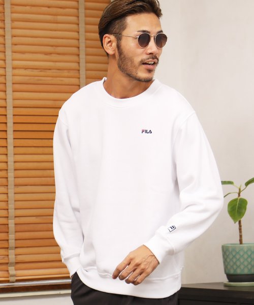 Fila フィラ ワンポイント刺繍トレーナー スウェット トレーナー メンズ 長袖 おしゃれ ブランド 裏起毛 トップス クルーネック ジギーズショップ Jiggys Shop Magaseek