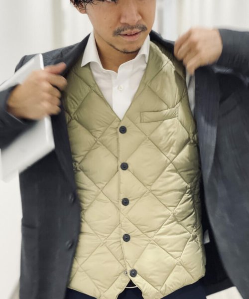 NOLLEY’S goodman(ノーリーズグッドマン)/【TAION/タイオン】TAION CITY LINE SNAP BUTTON DOWN GILET　TAION－003C1/ベージュ