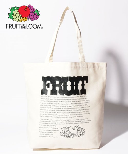 FRUIT OF THE LOOM(フルーツオブザルーム)/FRUIT OF THE LOOM LOGO PRINT PL TOTE ロゴプリントトートバッグ/ｱｲﾎﾞﾘｰ