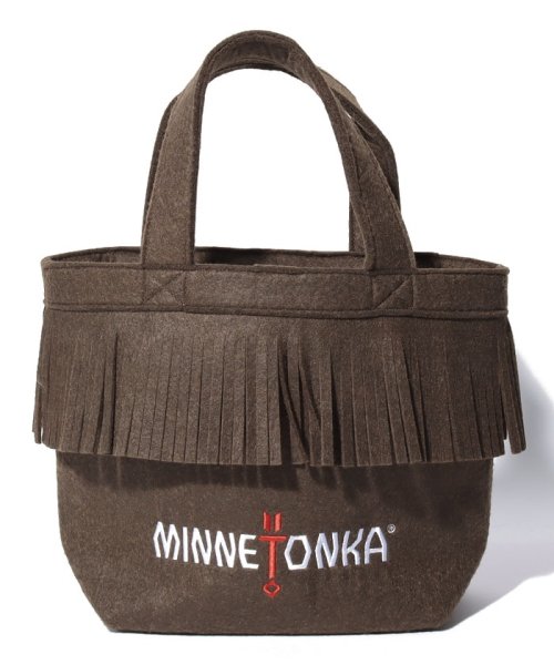 MINNETONKA(MINNETONKA)/Fringe tote bag melton/ﾌﾞﾗｳﾝ