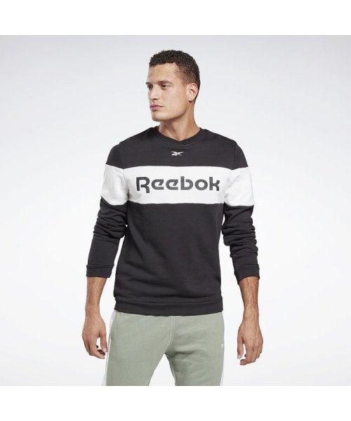 Reebok(リーボック)/トレーニング エッセンシャルズ リニア ロゴ クルー スウェットシャツ /  Training Essentials Linear Logo Crew Swea/ブラック