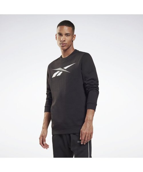 Reebok(リーボック)/トレーニング エッセンシャルズ ベクター クルー スウェットシャツ / Training Essentials Vector Crew Sweatshirt/ブラック