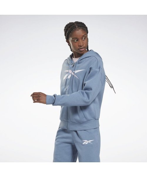 Reebok(リーボック)/トレーニング エッセンシャルズ ベクター ジップアップ フーディー / Training Essentials Vector Zip－Up Hoodie/ブルー