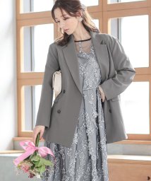パーティー ダブルジャケット ボレロ 結婚式 お呼ばれ ジャケット 春アウター ライトアウター ミドル丈 ビッグサイズ 大きめ ハンサムライク 無地 体型カバー ニアナ Niana Magaseek
