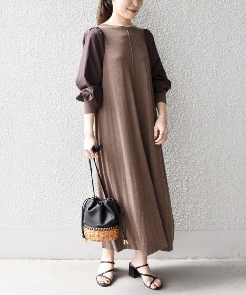 一部追加予約 手洗い可能 布帛コンビニットワンピース シップス ウィメン Ships Women Magaseek