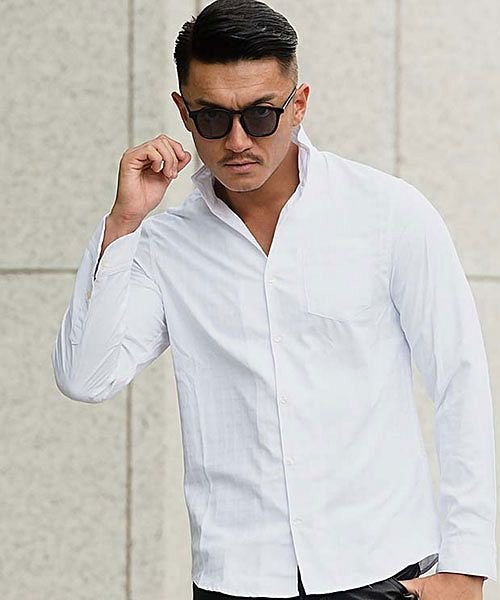 Cavaria チェック柄ワイヤー入りイタリアンカラー長袖シャツ メンズ トップス インナー カジュアルシャツ チェック柄 イタリアンカラー 立ち襟 ワイヤー入 キャバリア Cavaria Magaseek