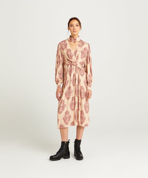 セール 深v胸開きハイネック総柄長袖ロングワンピース シスレー レディス Sisley Magaseek セール 深v胸開きハイネック総柄長袖ロングワンピース シスレー レディス Sisley Magaseek