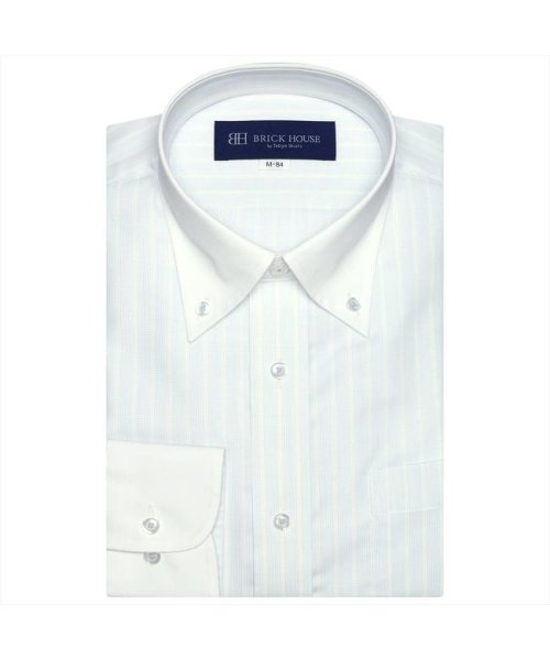 形態安定 サックスストライプ ボタンダウン 長袖ビジネスシャツ Tokyo Shirts Tokyo Shirts Magaseek