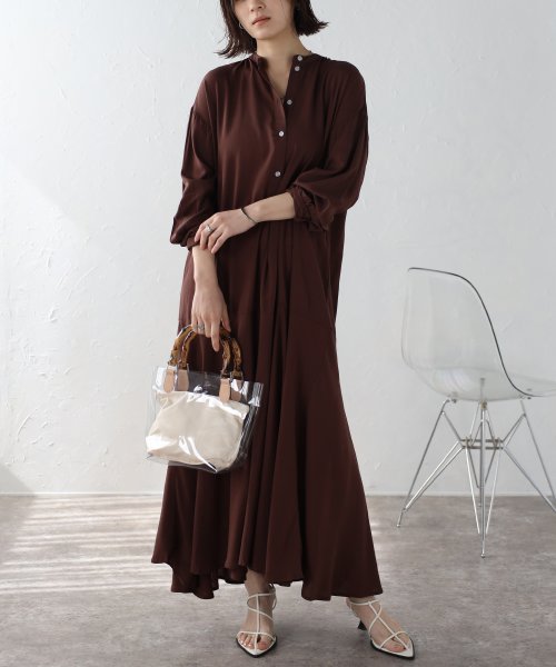 セール 裾フレアロングワンピース ボンジュールサガン Bonjour Sagan Magaseek