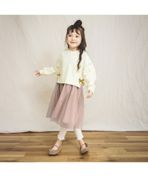 セール ミニ裏毛 チュールドッキングワンピース ブランシェス Branshes Magaseek