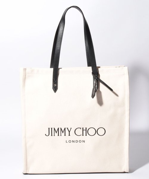 JIMMY CHOO(ジミーチュウ)/【JIMMY CHOO】ジミーチュー トートバッグ LOGOTOTEFFQ/ナチュラル×ブラック