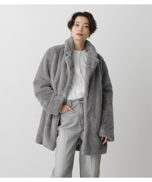 AZUL by moussy(アズールバイマウジー)/FLUFFY CHESTER COAT/GRY
