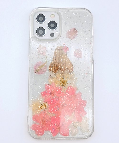 Lace Ladies(レースレディース)/iPhoneケース 押し花×ドレスデザイン/ピンク