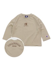 CHAMPION(チャンピオン)/チャンピオンロゴ長袖Tシャツ/ベージュ