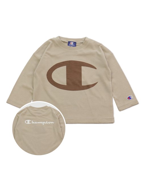 CHAMPION(チャンピオン)/チャンピオンロゴ長袖Tシャツ/ベージュ系2