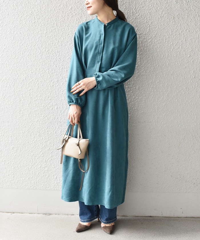 からくらく Beige ベイジ フェイクスウェード ワンピース 大きいサイズ Lg39e M フォロー