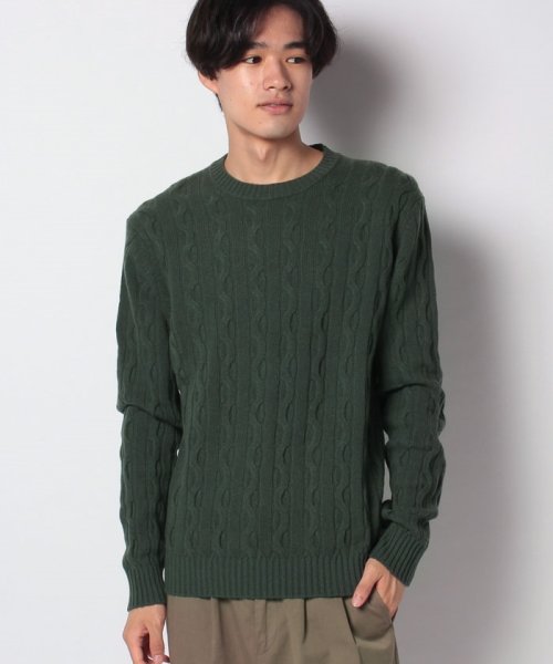 セール ウールケーブルクルーネックニット セーター ベネトン メンズ Benetton Mens Magaseek