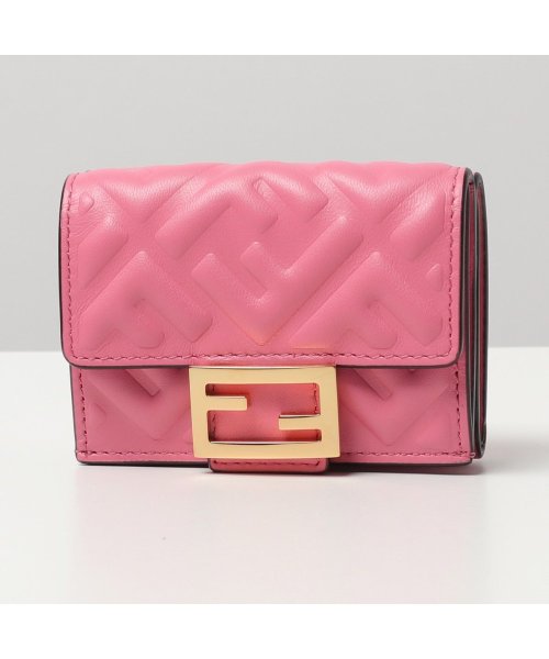 FENDI(フェンディ)/【FENDI(フェンディ)】8M0395 AAJD Baguette 三つ折り財布 マイクロ FF柄 ミニ財布 レザー 小銭入れ付き F17BC/PINK+OS/ピンク