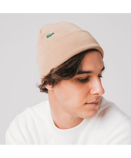 LACOSTE Mens(ラコステ　メンズ)/ヘビーニットキャップ/ベージュ