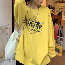 miniministore(ミニミニストア)/ロゴTシャツ レディース 長袖 韓国/イエロー