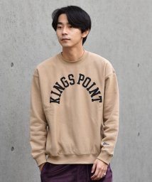 SHIPS MEN(シップス　メン)/【SHIPS別注】KINGSPOINT: プリント クルーネック スウェット プルオーバー/ベージュ