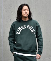 SHIPS MEN(シップス　メン)/【SHIPS別注】KINGSPOINT: プリント クルーネック スウェット プルオーバー/オリーブ