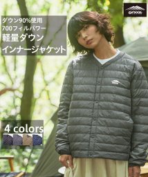 OUTDOOR PRODUCTS(アウトドアプロダクツ)/【OUTDOORPRODUCTS】軽量 インナー ダウン ジャケット 透湿 撥水 防風 高級ダウン 700FP パッカブル Vネック/チャコールグレー