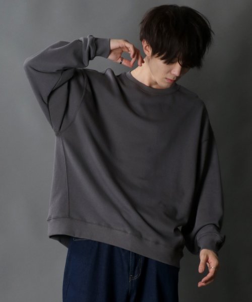 SITRY(SITRY)/【SITRY】ワイドシルエット スウェット シャツ/トレーナー  カットソー メンズ トップス/チャコール