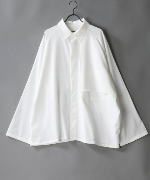 SITRY(SITRY)/【SITRY】raglan sleeve wide trench shirt Jacket/ラグランスリーブ ワイド トレンチ シャツジャケット/ホワイト