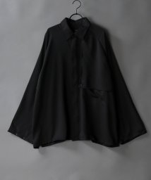 SITRY(SITRY)/【SITRY】raglan sleeve wide trench shirt Jacket/ラグランスリーブ ワイド トレンチ シャツジャケット/ブラック