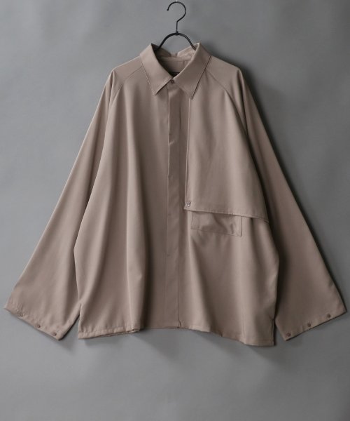 SITRY(SITRY)/【SITRY】raglan sleeve wide trench shirt Jacket/ラグランスリーブ ワイド トレンチ シャツジャケット/ベージュ