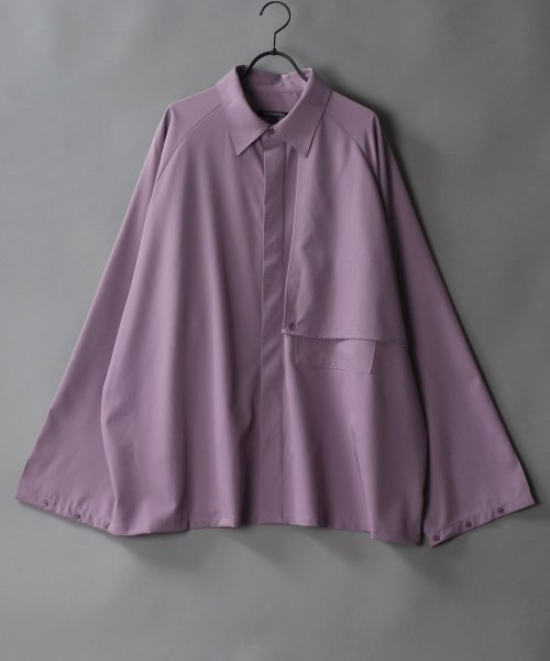 SITRY(SITRY)/【SITRY】raglan sleeve wide trench shirt Jacket/ラグランスリーブ ワイド トレンチ シャツジャケット/ラベンダー