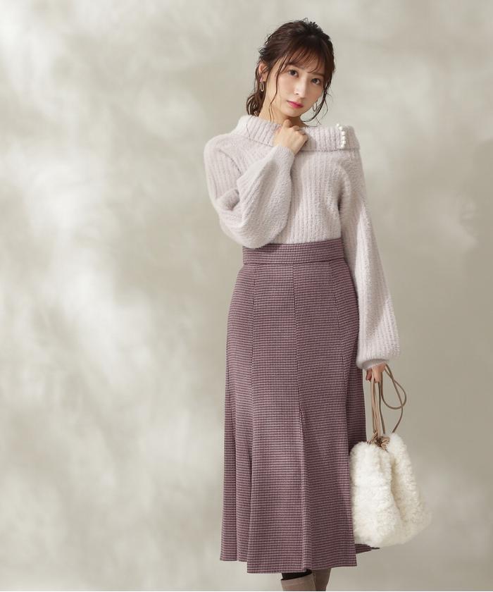 セール】ミックスハウンドトゥースマーメイドスカート(504320089