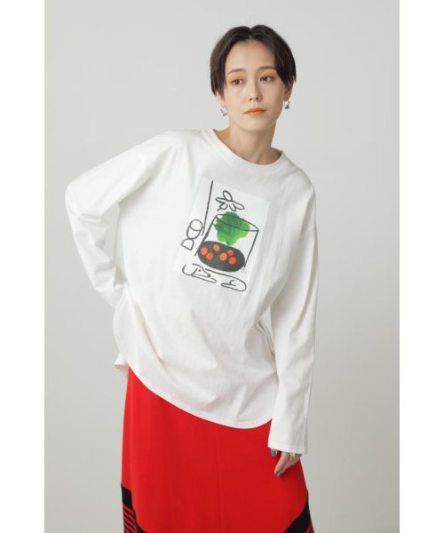 ROSE BUD(ローズバッド)/Paul RandグラフィックロングTシャツ/ホワイト