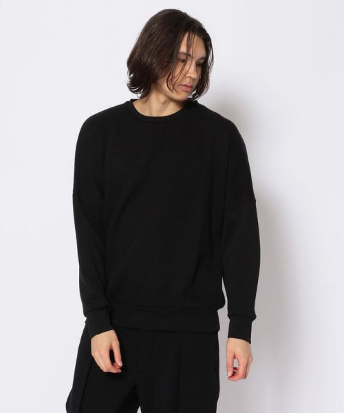 B'2nd(ビーセカンド)/OURET (オーレット)ストレッチカノコクルードルマンプルオーバーカットソー/BLACK