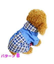 mowmow/ペット用品 犬 服 秋冬 デニムシャツ チェック かわいい 前開き ボタンタイプ ドッグウェア ペットウェア コスプレ 防寒 エアコン対策/504320663